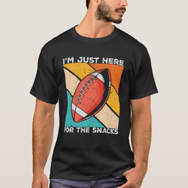 T-shirt Mens Je suis juste ici pour les snacks drôle Ameri (Devant)