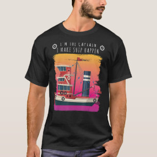 T-shirt Mens Je suis le capitaine Je fais bateau à bateau 