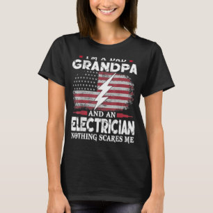 T-shirt Mens Je suis papa grand-père Electricien Rien ne m