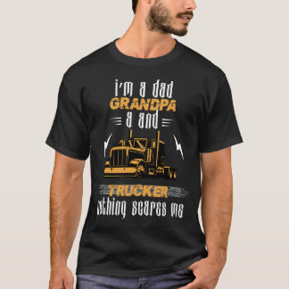 T-shirt Mens Je suis papa grand-père et un camionneur drôl