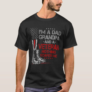 T-shirt Mens Je suis papa grand-père et un vétéran rien ef