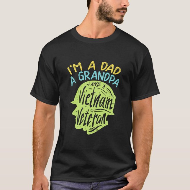T-shirt Mens Je Suis Papa, Grand-Père Et Vétéran Du Vietna (Devant)