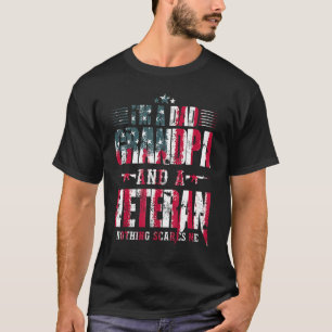 T-shirt Mens Je Suis Papa Grand-Père Et Vétéran Rien N'A P