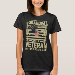 T-shirt Mens Je Suis Papa Grand-Père Et Vétéran Rien N'A P