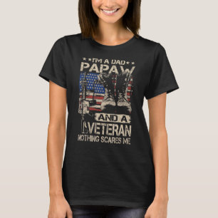 T-shirt Mens Je suis papa Papaw et un vétéran Papaw Père