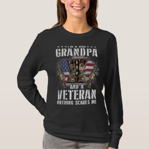 T-shirt Mens Je suis papa papi et vétéran rien de peur
