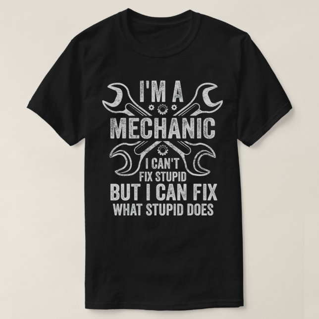 T-shirt Mens Je suis un mécanicien Je ne peux pas réparer  (Design devant)