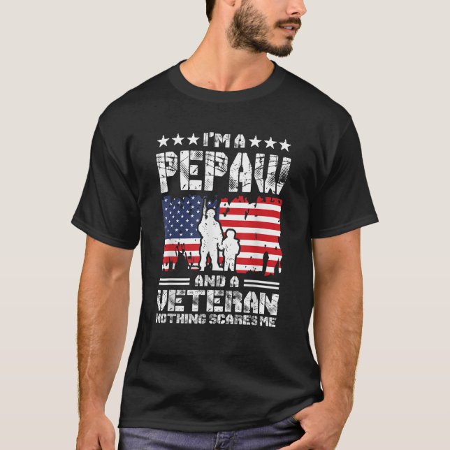 T-shirt Mens Je suis une Pepaw et un vétéran Rien ne me fa (Devant)