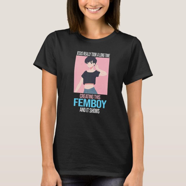T-shirt Mens Jésus a vraiment pris du temps à créer femboy (Devant)