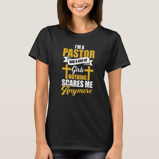 T-shirt Mens Jeune prêtre Je suis un pasteur Rien n'a peur (Devant)