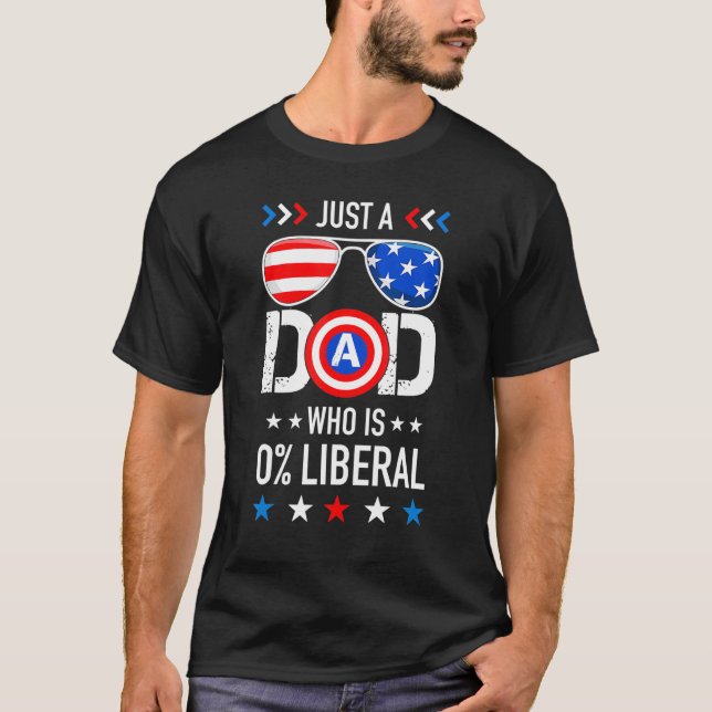 T-shirt Mens Just A Papa Qui 0 Libéral Américain Patrioti (Devant)