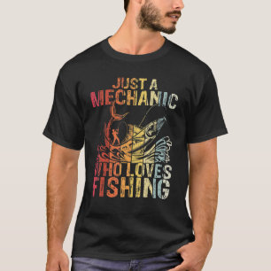 T-shirt Mens Juste Un Mécanique Qui Aime La Voiture De Pêc
