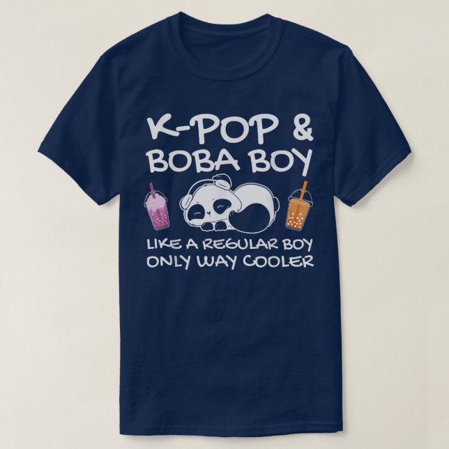 T-shirt Mens K-pop & boba garçon comme garçon Bubble tea (Design devant)
