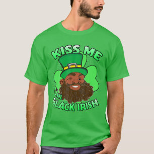 T-shirt Mens Kiss Me Je suis Noir Irlandais Africain Améri