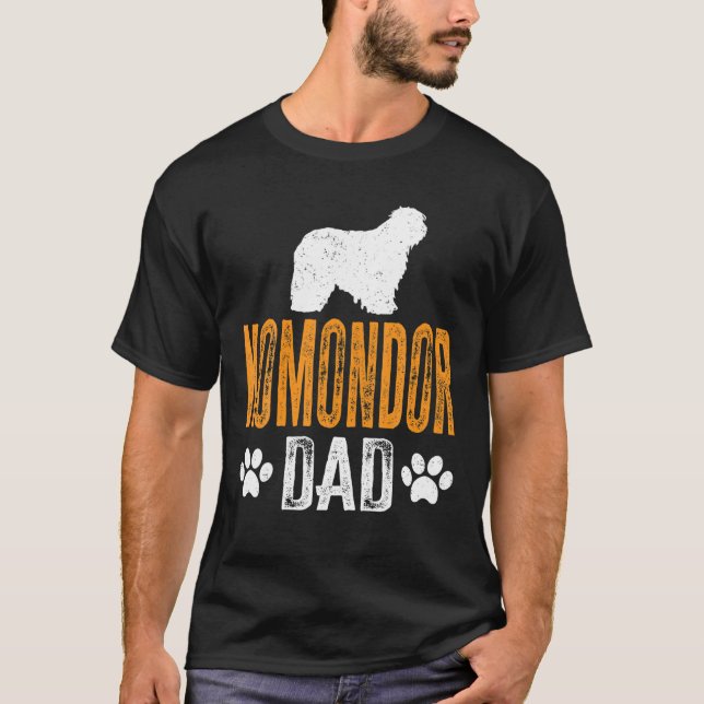 T-shirt Mens Komondor Papa Cadeau Chien Daddy Komondor Pèr (Devant)
