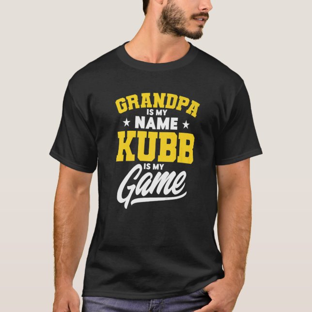 T-shirt Mens Kubb Grandpa Kubb Est Mon Jeu Kubb Player (Devant)