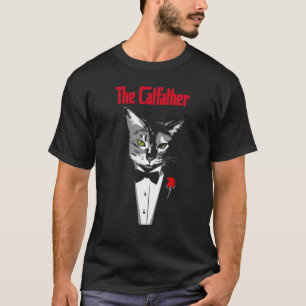 T-shirt Mens Le Catfather Chat Papa Papa Père Propriétaire