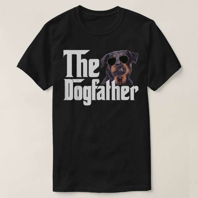 T-shirt Mens Le Dogfather Rottweiler Drôle Chien Propriéta (Design devant)