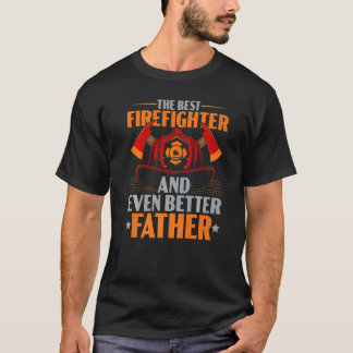 T-shirt Mens Le Meilleur Pompier Et Encore Mieux Père F