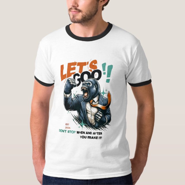 T-SHIRT MEN'S LET'S GOO LESSONS LEARN RINGER T SHIRT  (Devant)