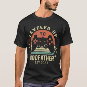 T-shirt Mens Leveled To Godfather 2023 pour Video Gamer