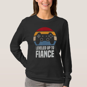 T-shirt Mens Leveled Up To Fiance For Him Newly Engged Co
