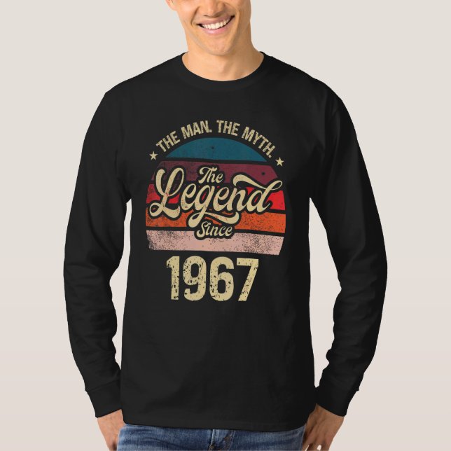 T-shirt Mens L'Homme Le Mythe La Légende Depuis 1967 Anniv (Devant)