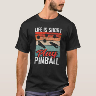 T-shirt Mens Life jeu court pinball Retro Pinball arca