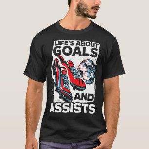 T-shirt Mens Life's About Buts and Assists Football Footba