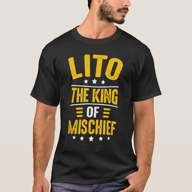 T-shirt Mens Lito Idée Pour Hommes Mignonne Grand-Père Lit (Devant)