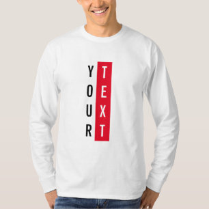 T-shirt Mens Long Manches Blanc Et Rouge Modèle Moderne