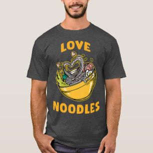 T-shirt Mens Love Noodles Udon Pun Japanese Ramen Pasta De