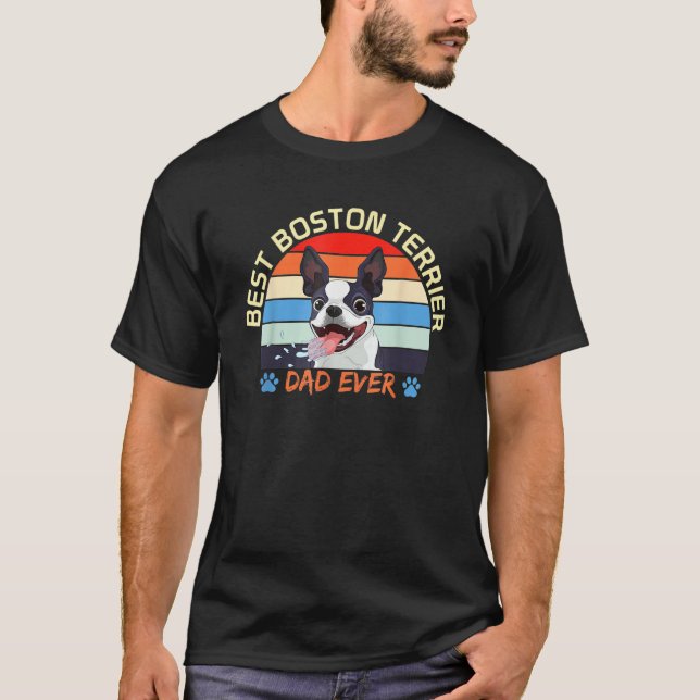 T-shirt Mens Lovely Dog Boston Terrier  Love Pet Apparel F (Devant)