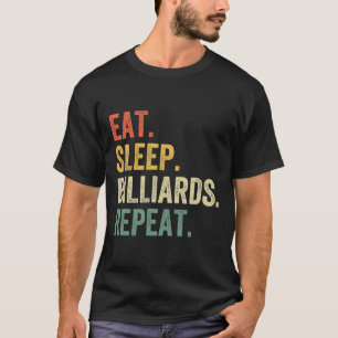 T-shirt Mens Mangez Sleep Billiards Répétez Funny Pool Pla