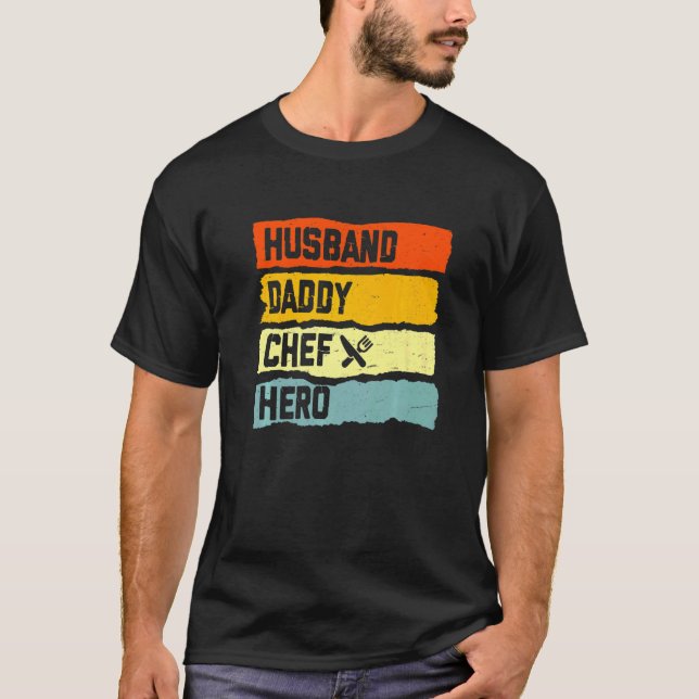 T-shirt Mens Mari Daddy Chef Héros Fête des pères costume (Devant)