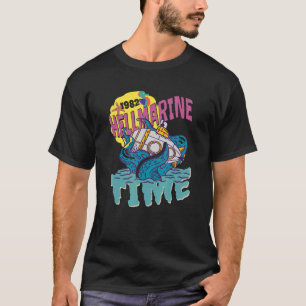 T-shirt Mens Marine vie pieuvre dévorant sous-marin dans