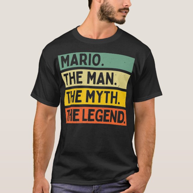 T-shirt Mens Mario L'Homme Le Mythe La Légende Drôle Perso (Devant)