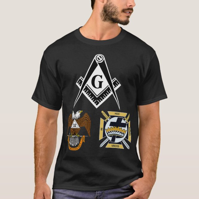 T-shirt Mens Mason Scottish York Rite T Shirt Masonic Tee  (Devant)