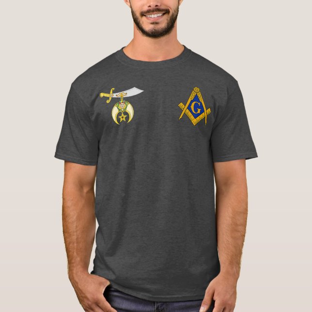T-shirt Mens Mason Shriner Pocket Split Masonic Shrine (Devant)