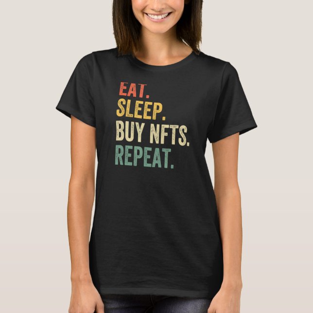 T-shirt Mens Mat Sleep Acheter Nft Répéter Crypto Collecto (Devant)