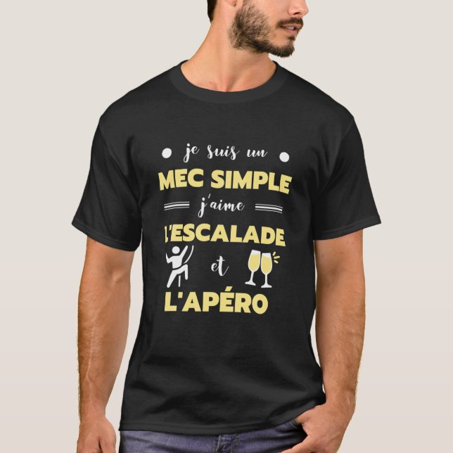 T-shirt Mens Mec Simple Climbing Apero Humour Climbing Man (Devant)
