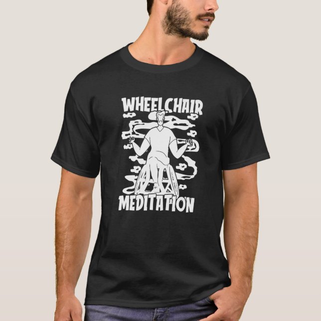 T-shirt Mens Meditation Wheelchair Zen - Calmness Spiritua (Devant)