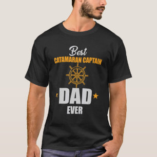 T-shirt Mens Meilleur Catamaran Capitaine Papa toujours ha