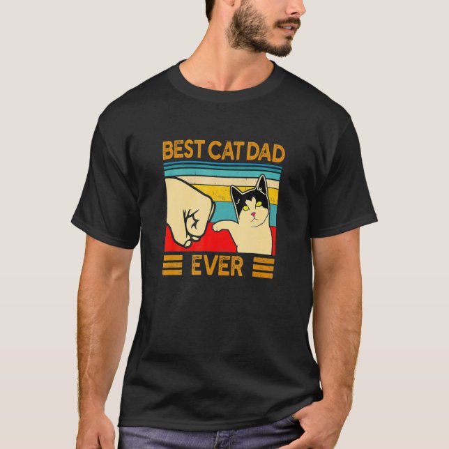 T-shirt Mens Meilleur chat Papa Jamais Chat Papa Papa Père (Devant)