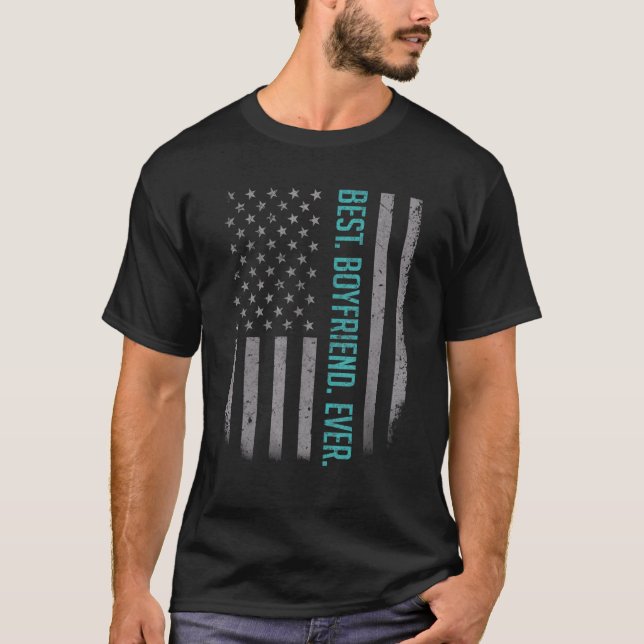 T-shirt Mens Meilleur Garçon Jamais Un Drapeau Américain P (Devant)