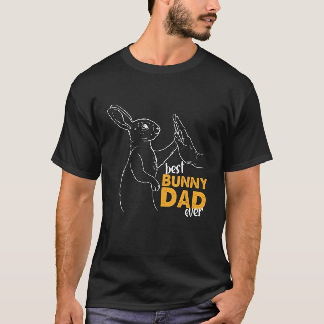 T-shirt Mens Meilleur Lapin Papa Jamais Rabin Papa Lapin P (Devant)