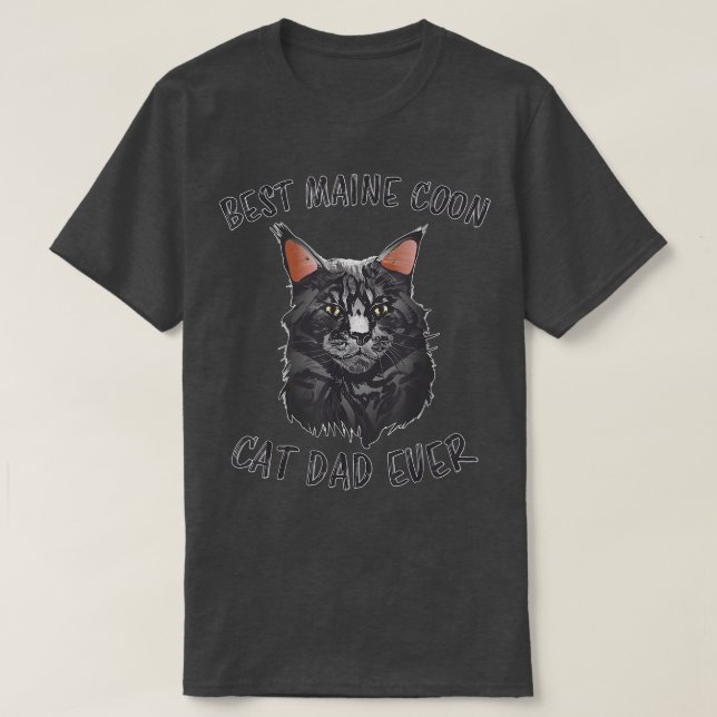 T-shirt Mens Meilleur Maine Coon Papa Ever Papa Chat Père  (Design devant)