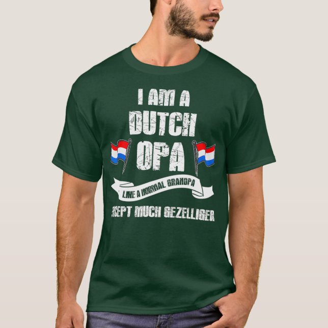 T-shirt Mens Meilleur Néerlandais Grand-pa Opa Gezelliger  (Devant)