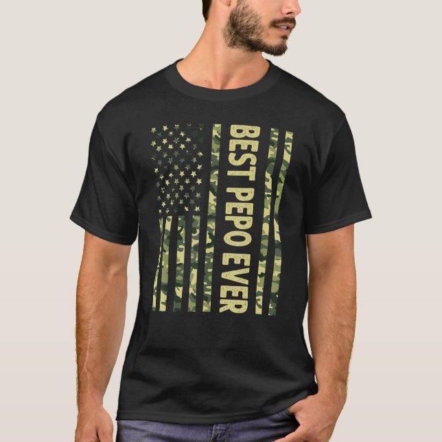 T-shirt Mens meilleur Pepo jamais nous drapeau américain g (Devant)