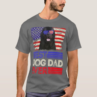 T-shirt Mens Meilleur Terre-Neuve Papa Jamais American Fla